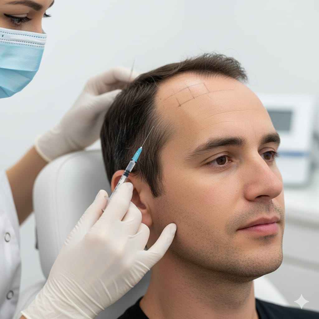 Injections Contre la Calvitie - Médecine esthétique personnalisée à la Clinique La Marina L'Isle-Adam